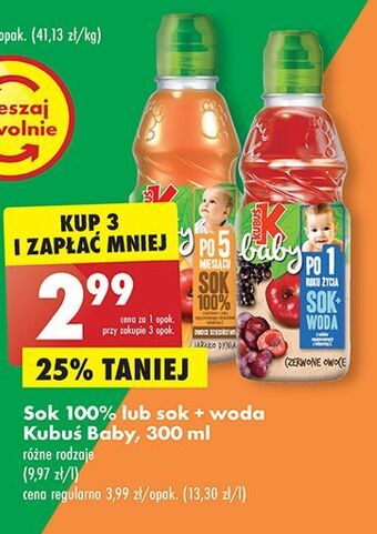 Biedronka Sok jabłko-dynia kubuś baby oferta