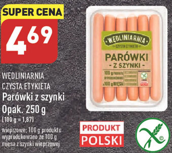 ALDI Wędlinarnia Czysta Etykieta Parówki z szynki opak. 250g oferta