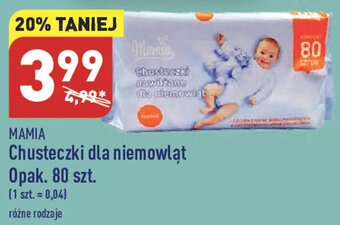 ALDI Mamia Chusteczki dla niemowląt opak. 80szt. różne rodzaje oferta