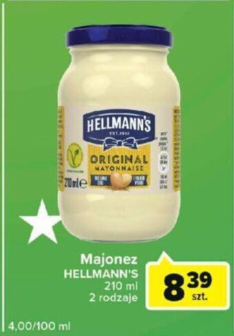 Carrefour Hellmann’s Majonez 210ml 2 rodzaje oferta