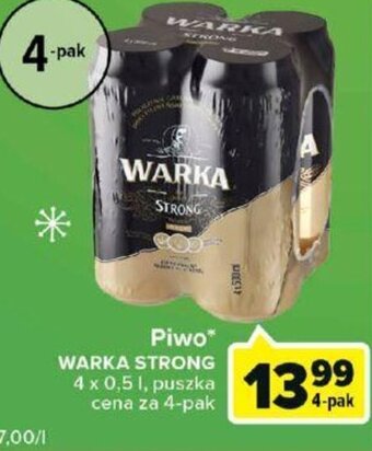 Carrefour Warka Strong Piwo 4 x 0,5l, puszka oferta