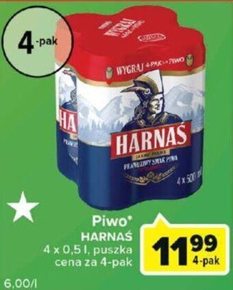Carrefour Harnaś Piwo 4 x 0,5l, puszka oferta