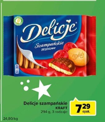 Carrefour Kraft Delicje szampańskie 294g, 3 rodzaje oferta