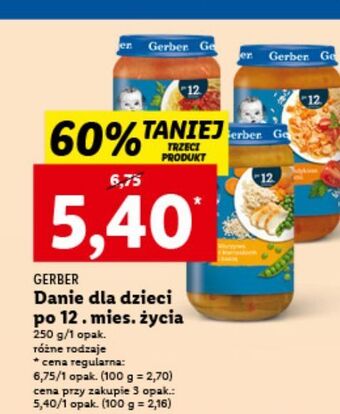 Lidl Obiadek warzywa z kurczakiem i kaszą gerber junior oferta