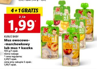 Lidl Mus+kaszka jabłko - banan kubuś baby oferta