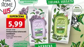 Lidl Ściereczki nawilżane zielona herbata pure by home w5 oferta