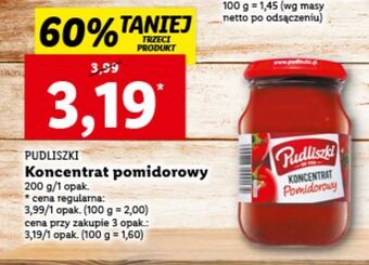 Lidl Koncentrat pomidorowy 30 % pudliszki oferta