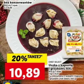 Lidl Uszka z kapusta i grzybami chef select oferta