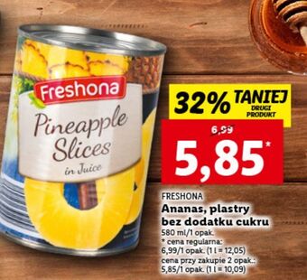 Lidl Ananas w plastrach syropie freshona oferta