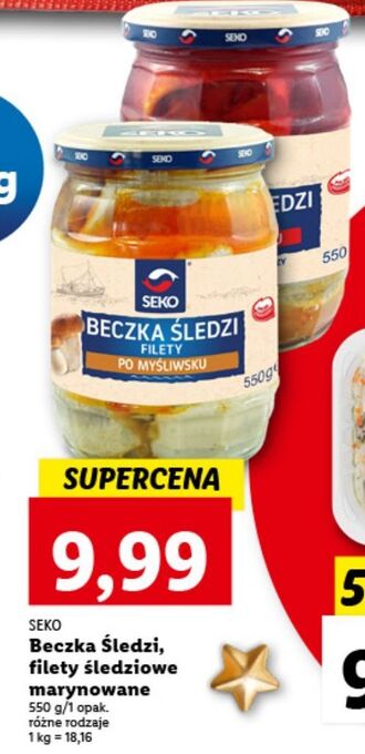 Lidl Beczka śledzi filety po myśliwsku seko oferta