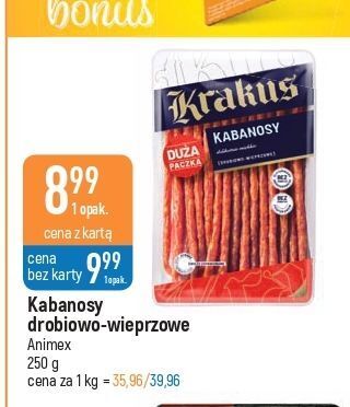 E.Leclerc Kabanosy drobiowo-wieprzowe krakus animex oferta