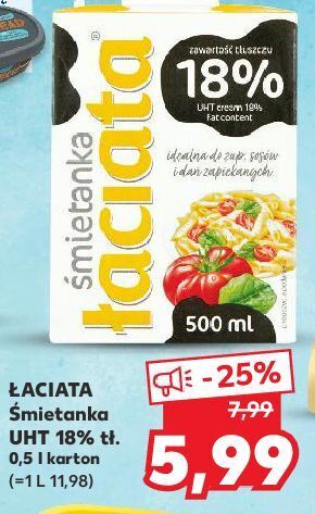 Kaufland Śmietanka 18 % łaciata oferta