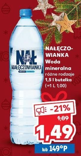 Kaufland Woda delikatnie gazowana nałęczowianka oferta