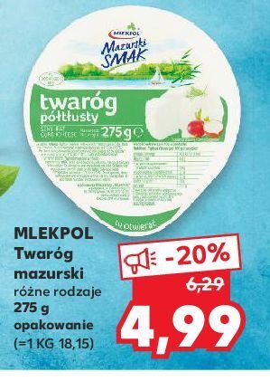 Kaufland Twaróg półtłusty mazurski smak oferta