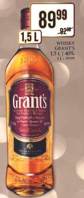 Dino Whisky grant's family reserve oferta