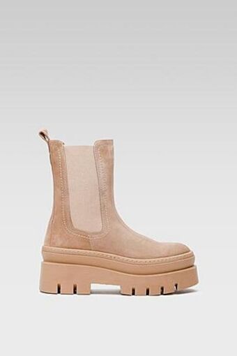 CCC Botki badura 8118-02 beżowy ciemnybadura - sztyblety skórzane wsuwane oferta