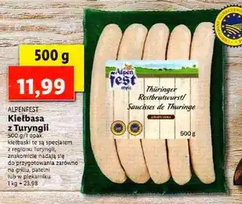 Lidl Kiełbasa z Turyngii 500g oferta