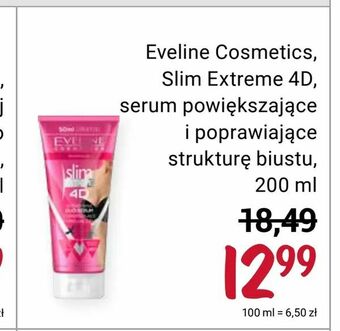 Rossmann Eveline Cosmetics, Slim Extreme 4D, serum powiększające i poprawiające strukturę biustu oferta