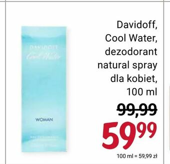 Rossmann Davidoff, Cool Water, dezodorant natural spray dla kobiet oferta