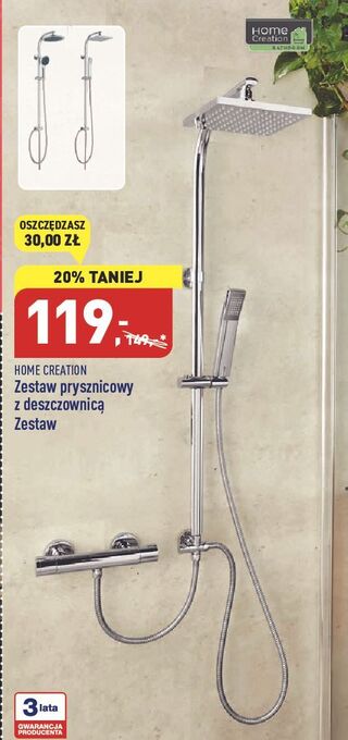 ALDI Zestaw prysznicowy z drążkiem home creation oferta