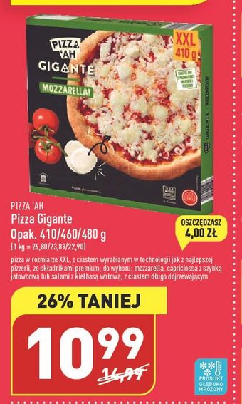 ALDI Pizza gigante capriciossa z szynką jałowcową pizza'ah oferta