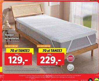 Lidl Topper na materac 160 x 200 cm livarno home oferta