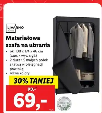 Lidl Szafa na ubrania materiałowa 100 x 174 46 cm livarno home oferta