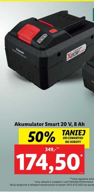 Lidl Akumulator litowo-jonowy 20v 8ah parkside oferta