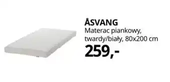 IKEA Asvang Materac piankowy twardy/biały, 80x200cm oferta