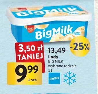 Intermarche Lody śmietankowe algida big milk oferta