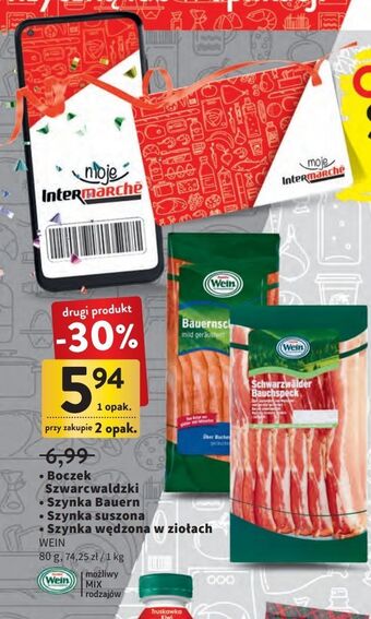 Intermarche Szynka suszona powietrzem wein oferta
