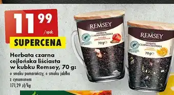 Biedronka Herbata w kubku czarna cejlońska pomarańczowa remsey oferta