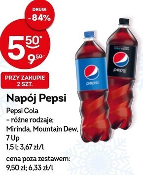 Żabka Pepsi napój gazowany o smaku cola 1,5 l oferta
