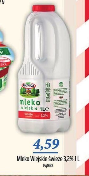 Społem Piątnica mleko wiejskie świeże 2,0% 1 l oferta