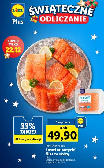 Lidl Łosoś atlantycki filet ze skórą targ rybny lidla oferta