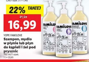 Lidl Naturalny żel pod prysznic i płyn do kąpieli yope familove oferta