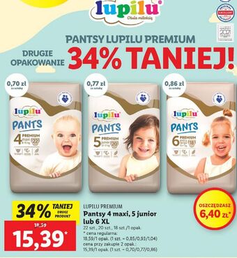 Lidl Pieluchomajtki 6 extra large lupilu pants premium oferta
