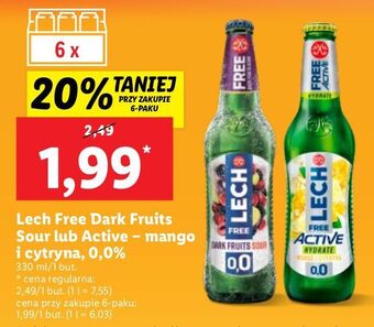 Lidl Piwo lech free active hydrate mango i cytryna oferta