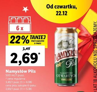 Lidl Piwo namysłów pils oferta