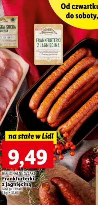 Lidl Frankfurterki z jagnięciną regionalne szlaki oferta