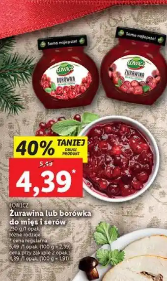 Lidl Żurawina do mięs i serów łowicz oferta