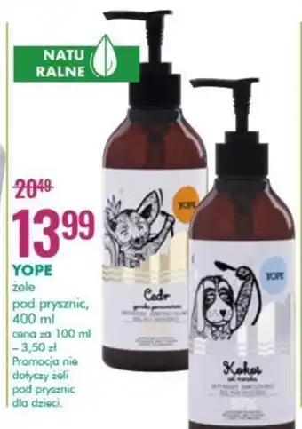 SuperPharm YOPE żele pod prysznic 400ml oferta
