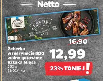 Netto Żeberka w marynacie bbq wolno gotowane sztuka mięsa oferta
