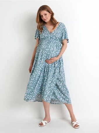 Sinsay Sukienka midi w kwiaty mama oferta