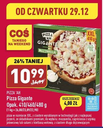 ALDI Pizza gigante capriciossa z szynką jałowcową pizza'ah oferta