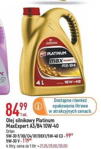 E.Leclerc Olej 10w40 orlen platinum max oferta