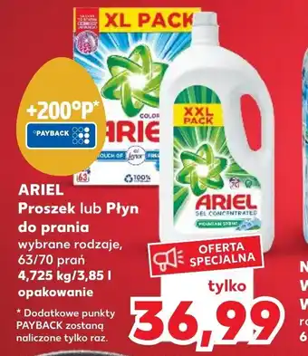 Kaufland Ariel proszek lub płyn do prania 4,725kg/3,85l oferta