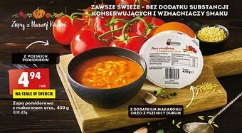 Biedronka Zupa pomidorowa z makaronem orzo biedronka oferta