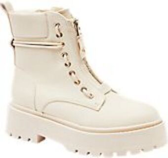 Deichmann Kremowe masywne botki damskie catwalk oferta