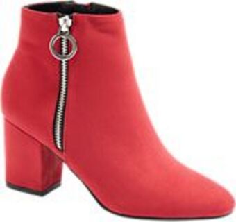Deichmann Czerwone botki damskie na obcasie oferta